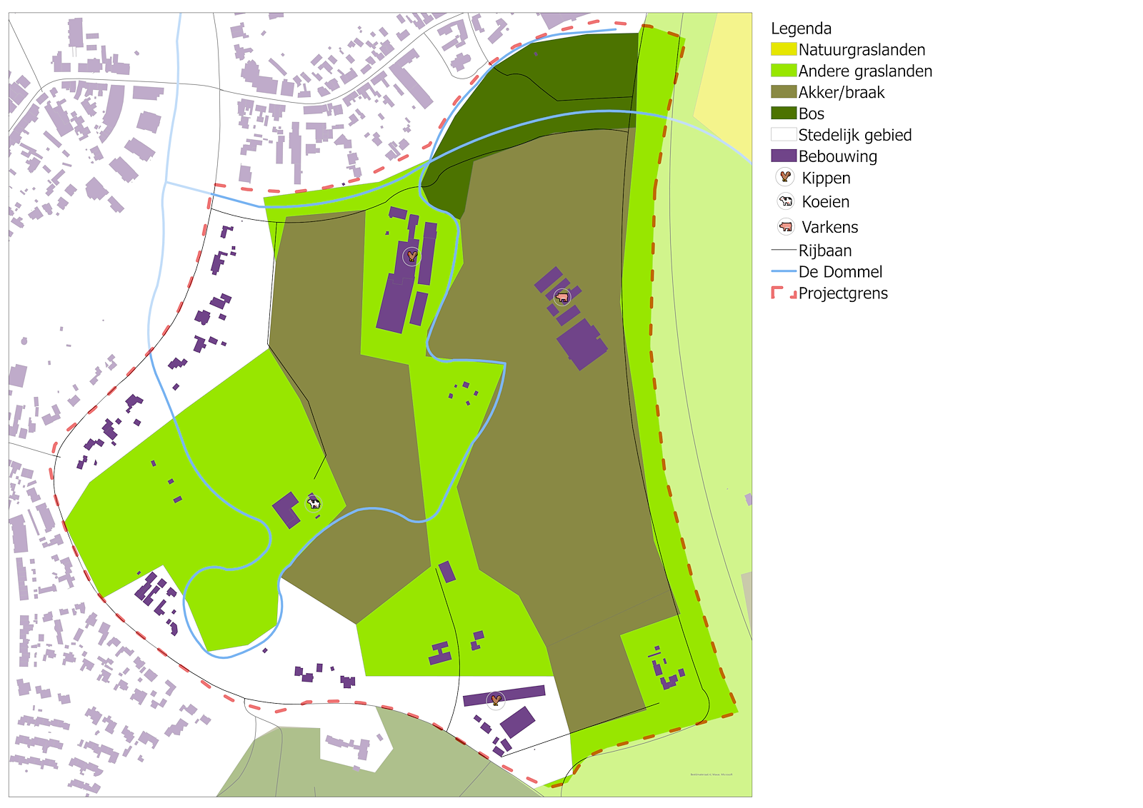 Landgebruik kaart van 't Laar